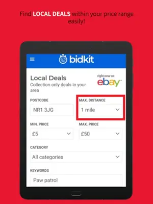 bidkit - local eBay deals find android App screenshot 6